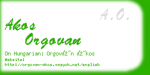 akos orgovan business card